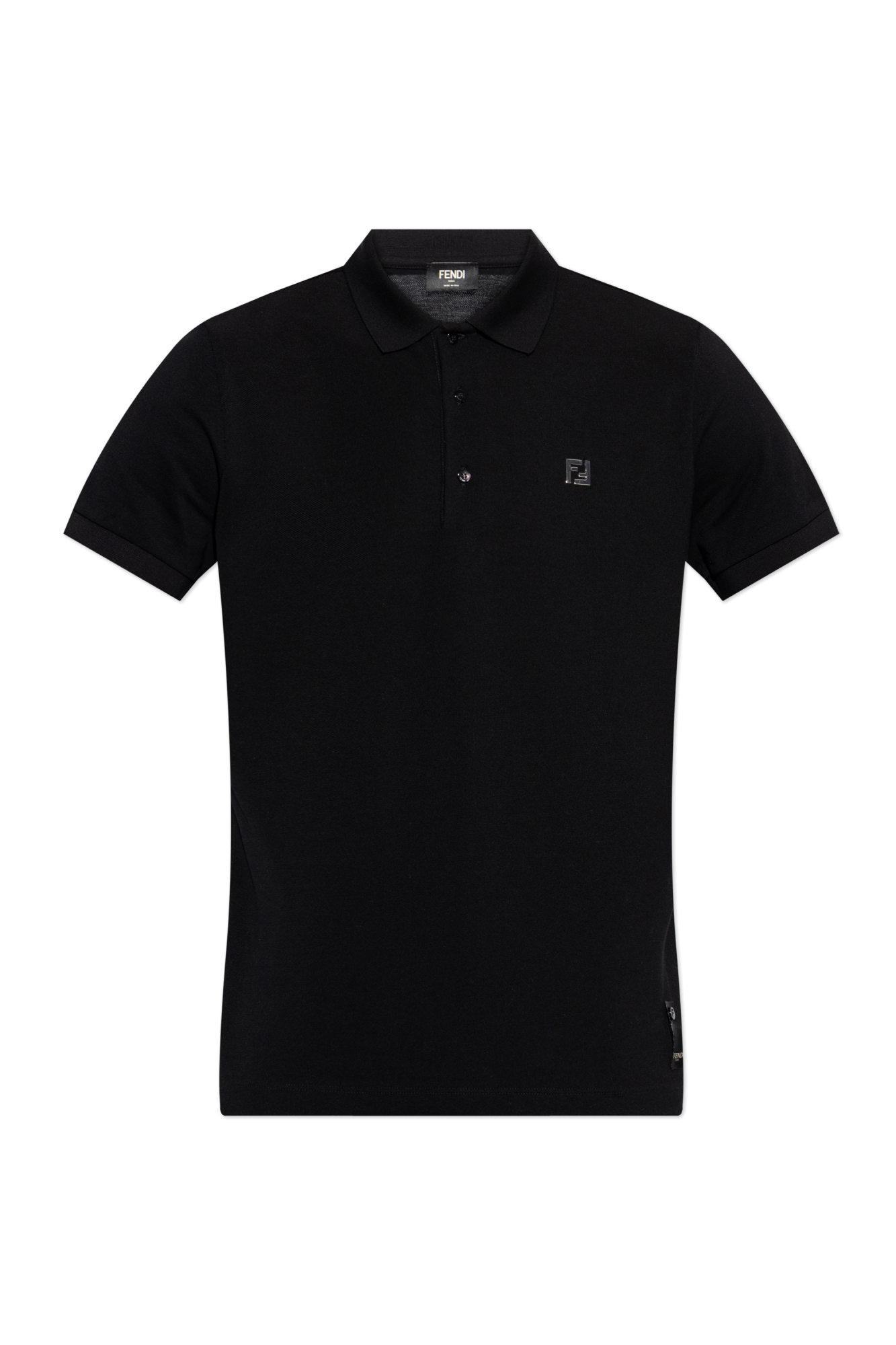 Black Polo shirt with a logo-shaped appliqué Fendi - Vitkac AS